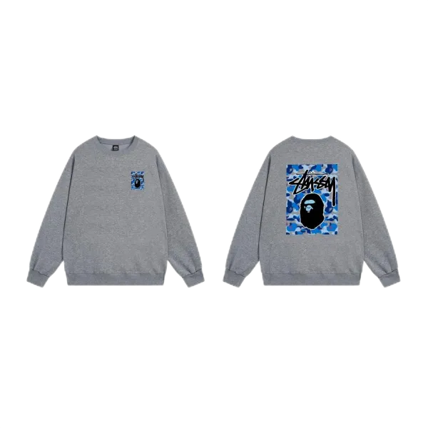 Stussy International Logo Crewneck Sweatshirt Navy Hoodie - 33