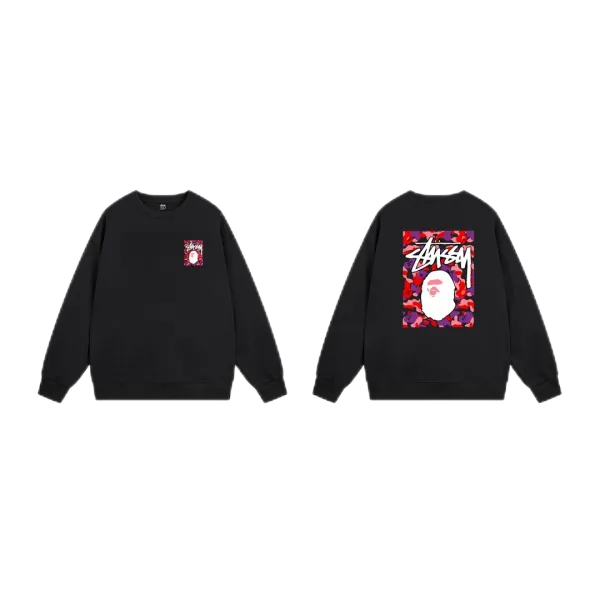 Stussy International Logo Crewneck Sweatshirt Navy Hoodie - 2