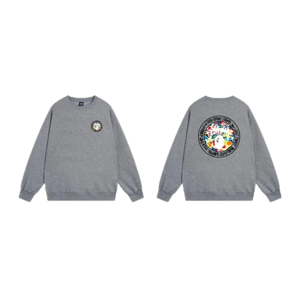 Stussy International Logo Crewneck Sweatshirt Navy Hoodie - 13