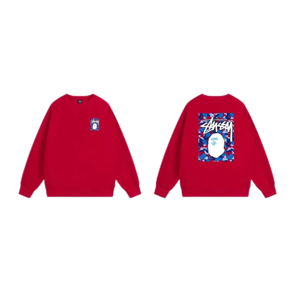 Stussy International Logo Crewneck Sweatshirt Navy Hoodie - 36