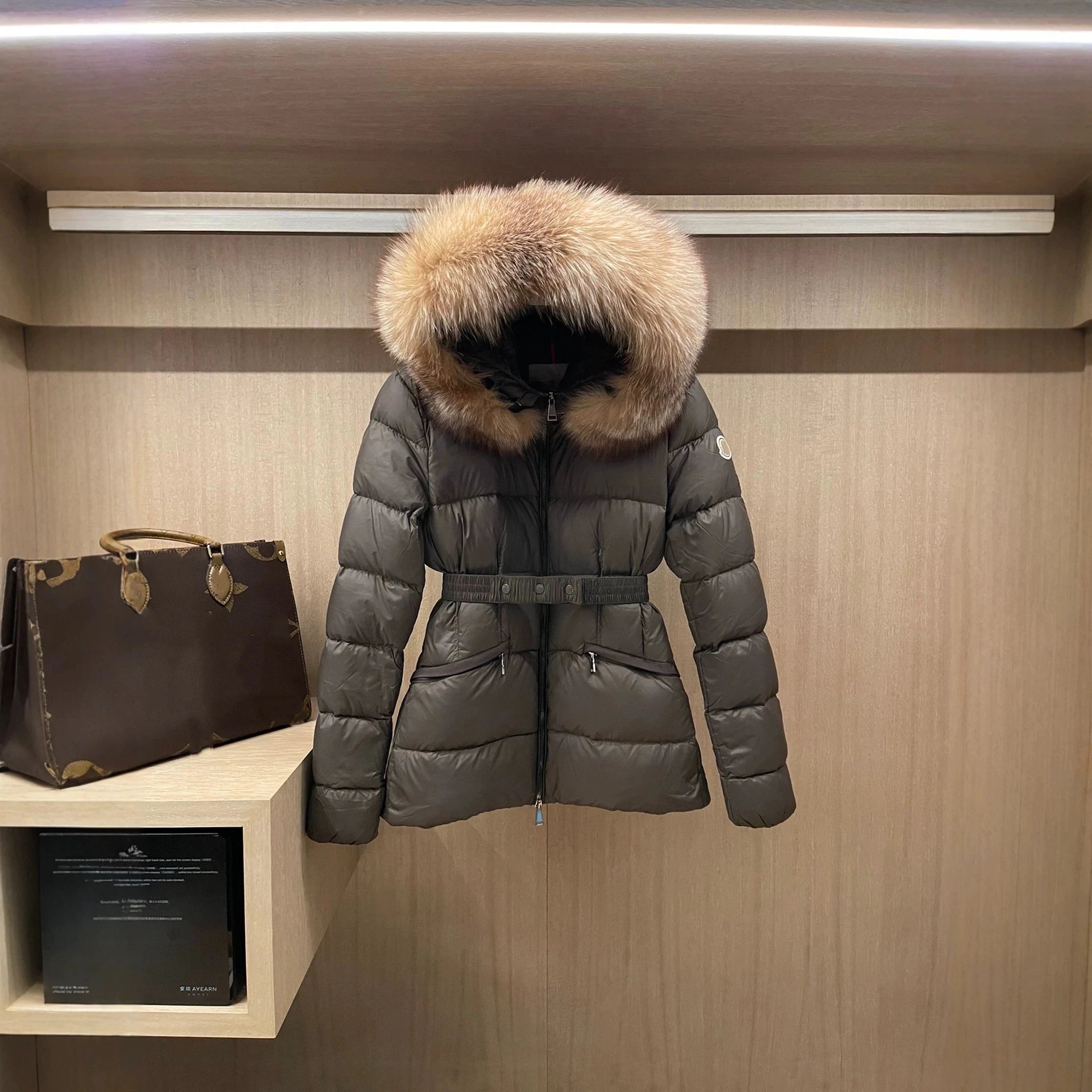 Moncler Down Jacket Gray Fur H
