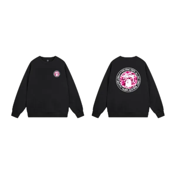 A Bathing Ape Pink Camo Logo Hoodie White - 14