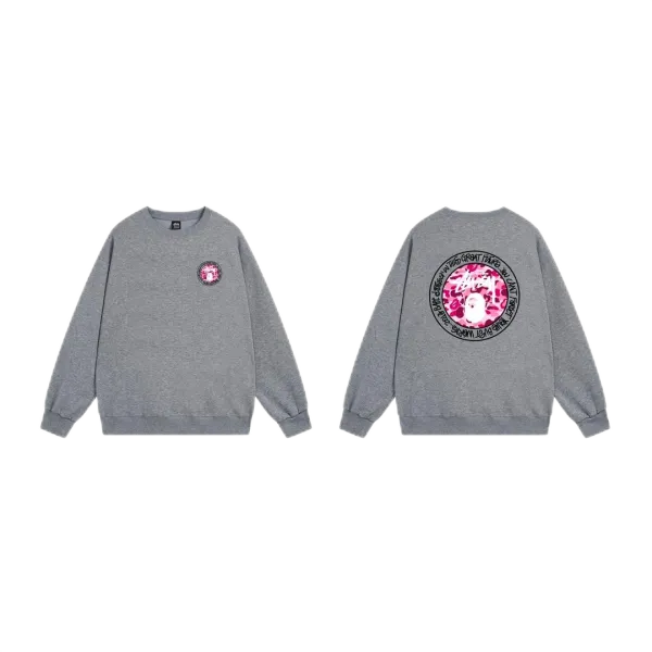 A Bathing Ape Pink Camo Logo Hoodie White - 12