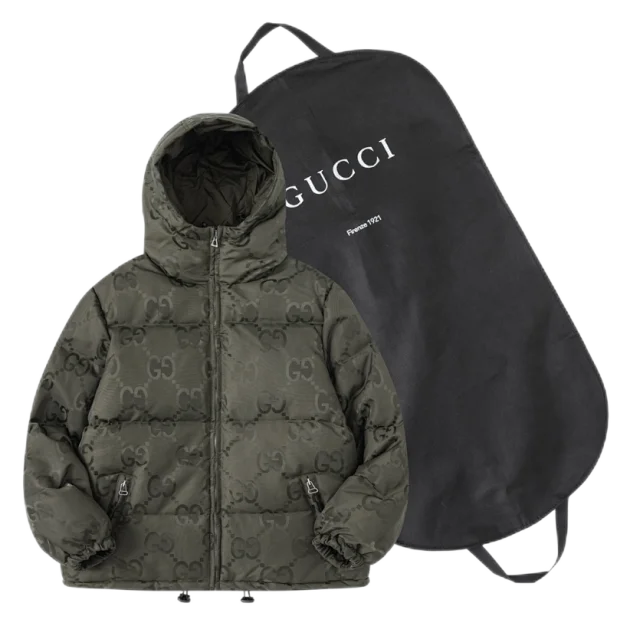 Gucci Down Jackets Hooded GG Monogram Puffer Jacket product detail image 1