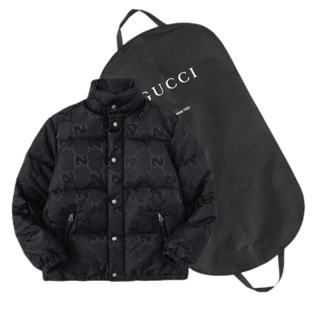 Gucci Down Jackets Hooded GG Monogram Puffer Jacket product detail image 8