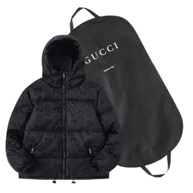 Gucci Down Jackets Hooded GG Monogram Puffer Jacket product detail image 9