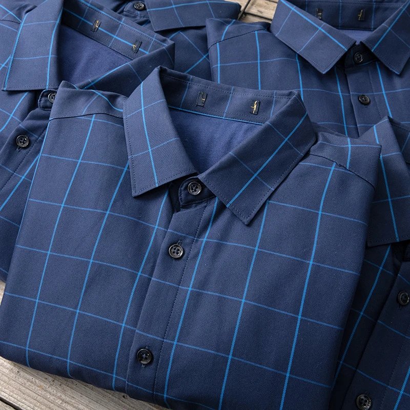 Men's Flannel Cotton Business Casual Long Sleeve Shirt J5303
