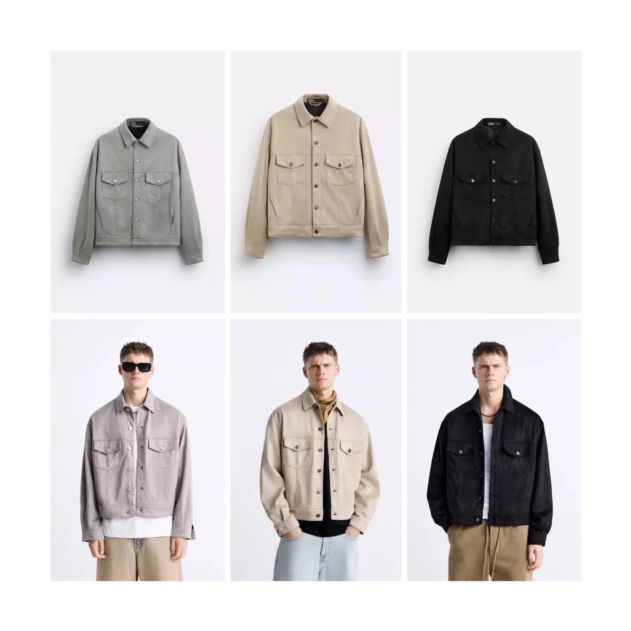Offline 599! 【 Original Order Tail Goods 】 ZA Home suede short motorcycle jacket jacket for men and women