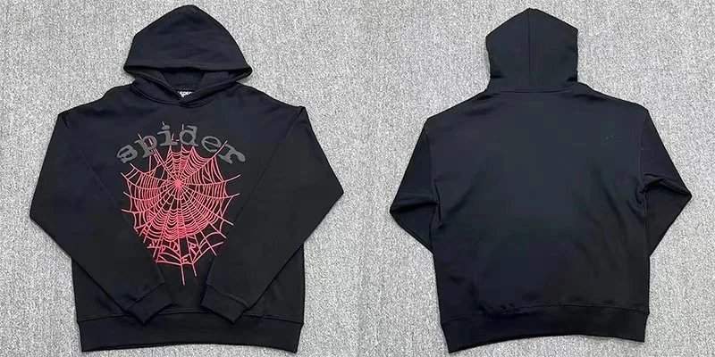 Spider Spiderweb Graphic Hoodie Black