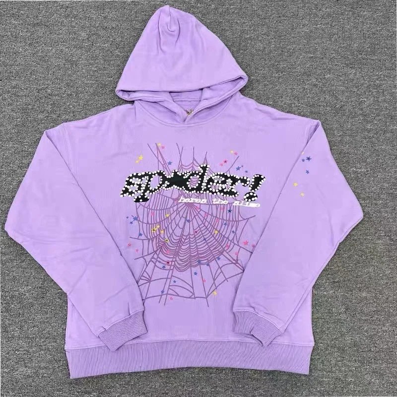 Spider! Web Graphic Hoodie Purple