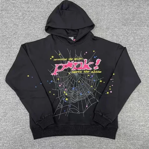 Design Spider Web Graphic Hoodie Black - 1