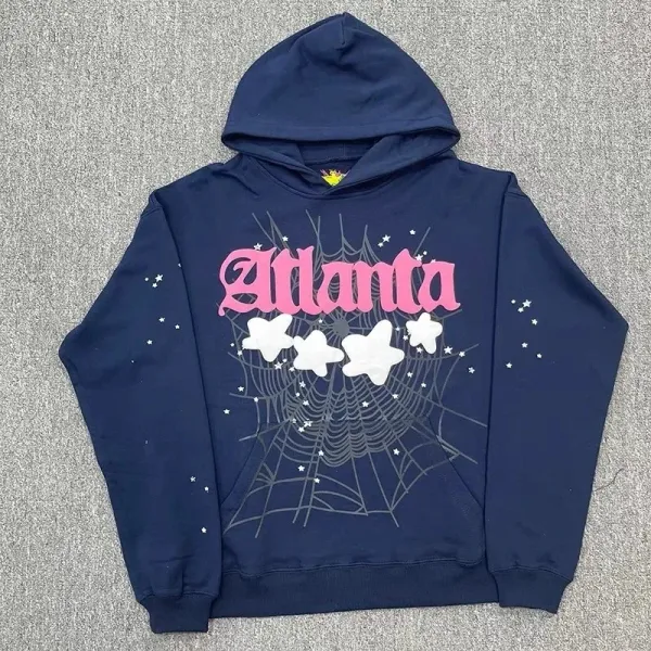 Design Atlanta Spiderweb Hoodie Navy - 1