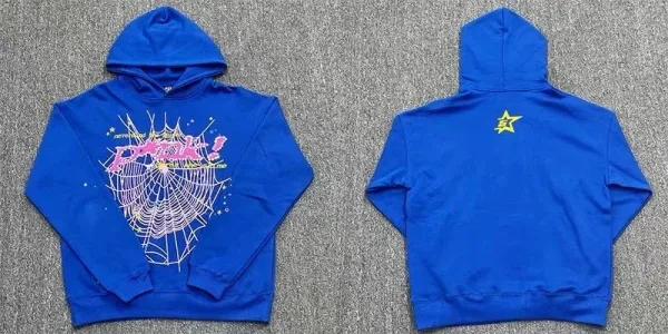 Spider! Spider Web Graphic Hoodie Blue - 1