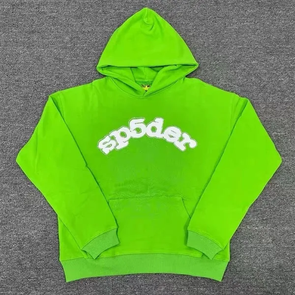 SP5DER Arch Logo Neon Green Hoodie - 1