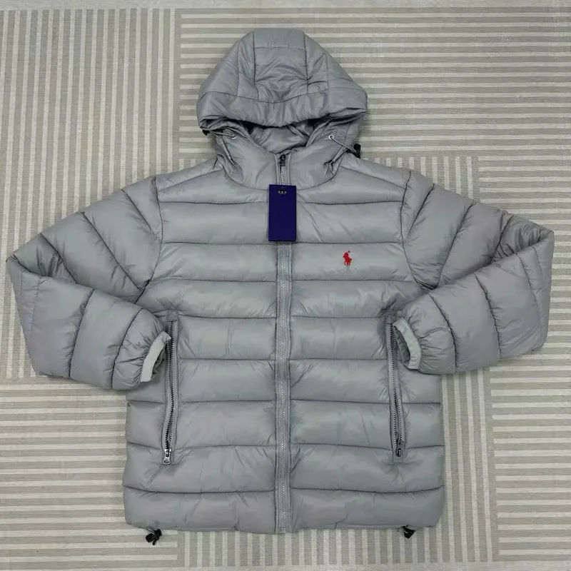 Ralph Lauren Embroidered Down Jacket - Grey