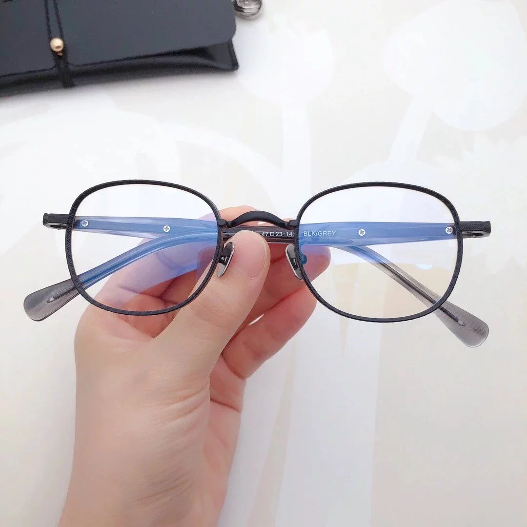EYEVAN7285 Same Style Glasses Frame Male 217 Pure Titanium Close up Glasses Female Glasses Frame Functional Glasses Popular Glasses Frame 47 Mouth 23-145