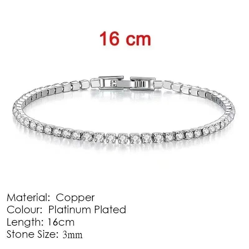HB268 3mm Diamond Bracelet (White Gold) 【 16cm 】