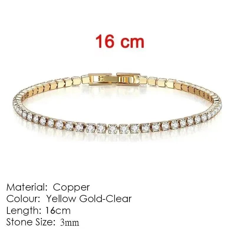 HB268 3mm Diamond Bracelet (Yellow Gold) 【 16cm 】