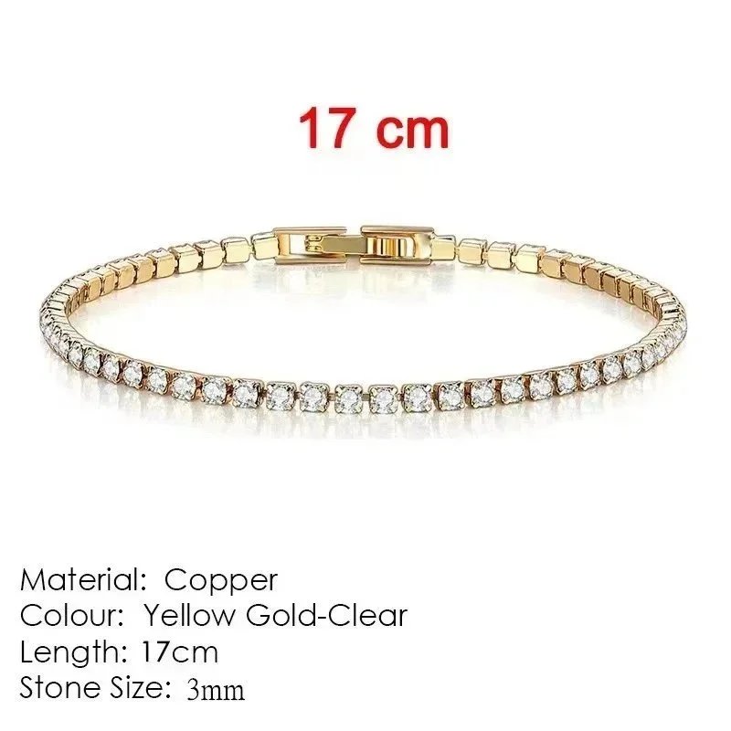 HB268 3mm Diamond Bracelet (Yellow Gold) 【 17cm 】