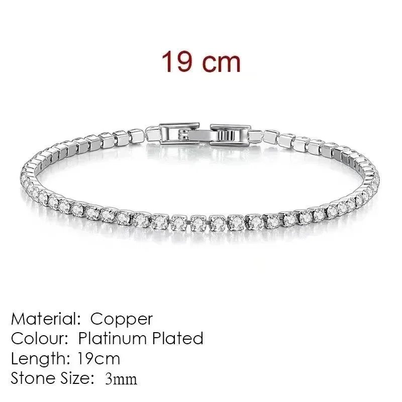 HB268 3mm Diamond Bracelet (White Gold) 【 19cm 】