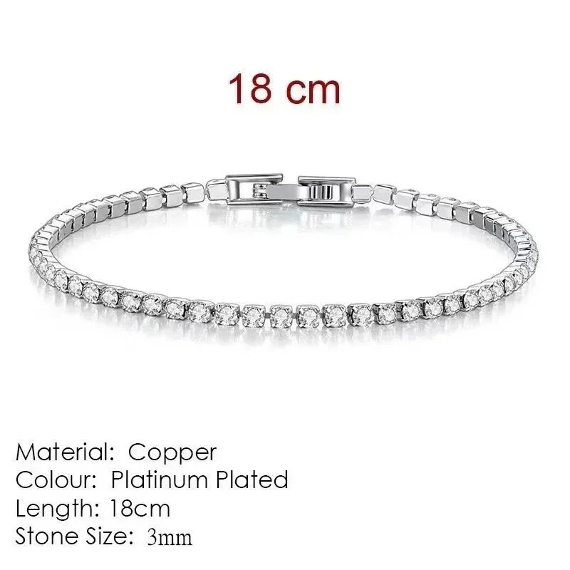 HB268 3mm Diamond Bracelet (White Gold) 【 18cm 】