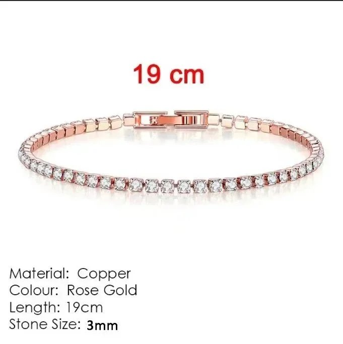 HB268 3mm Diamond Bracelet (Rose Gold) 【 19cm 】
