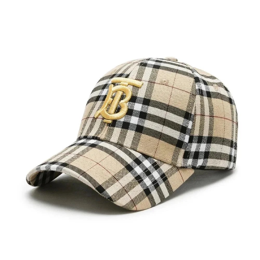 Khaki grid TB three-dimensional gold tag