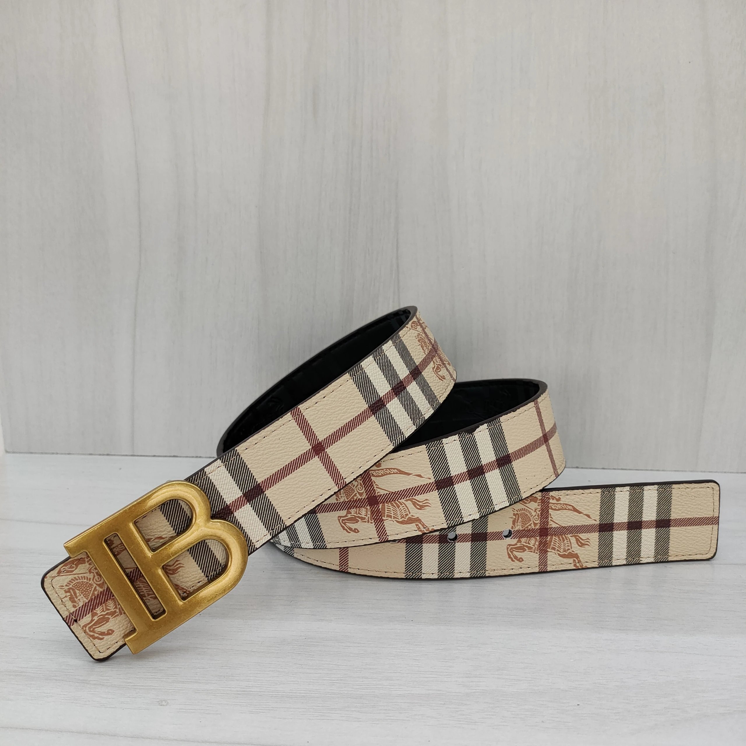 Burberry Belts Engraved monogram buckle — 5