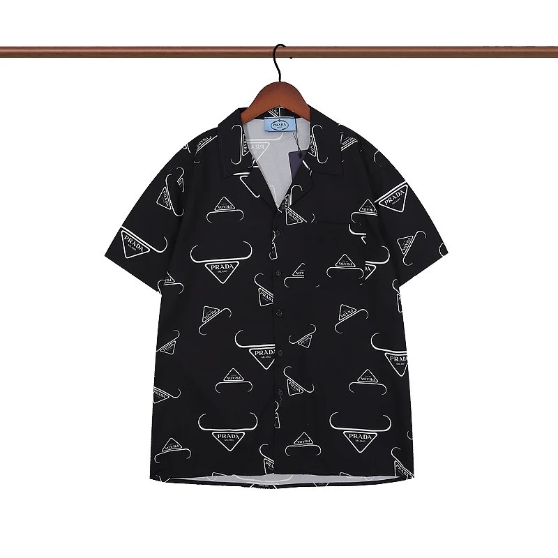 Prada Shirts Short-Sleeve Printed Button-Up Shirt — 17