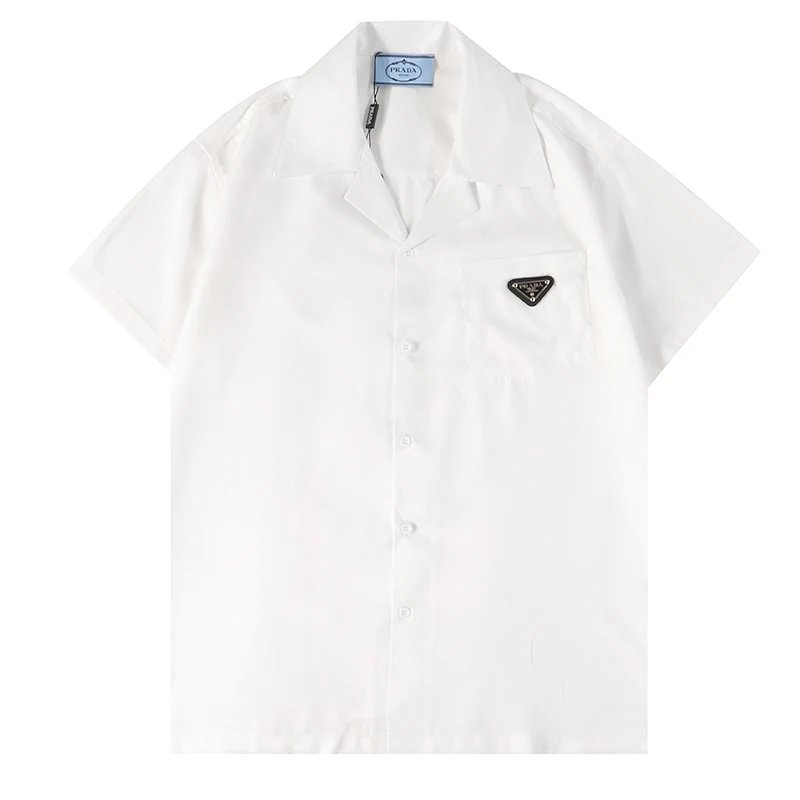 Prada Shirts Short-Sleeve Printed Button-Up Shirt — 16