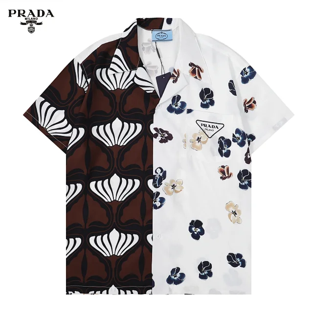 Prada Shirts Short-Sleeve Printed Button-Up Shirt product detail image 13