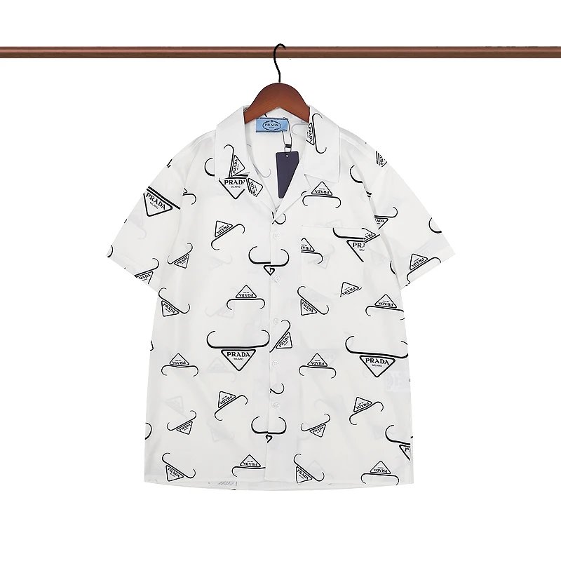 Prada Shirts Short-Sleeve Printed Button-Up Shirt — 18