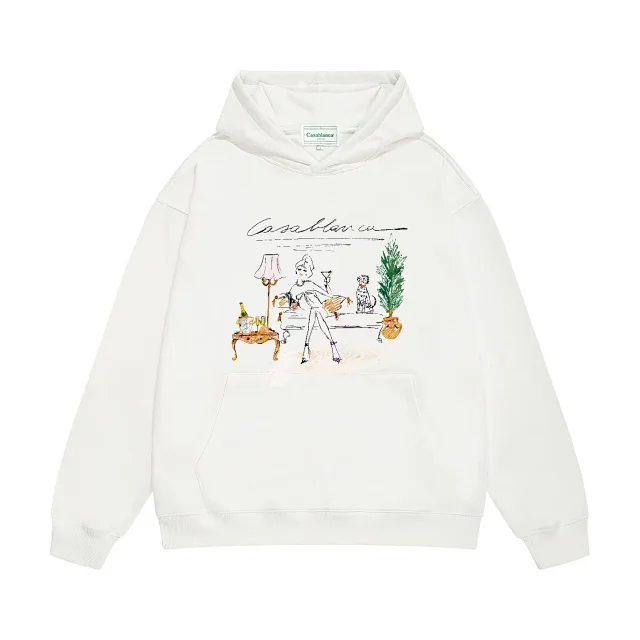 Casablanca Hoodies & Sweatshirts Graphic-print pullover hoodie with kangaroo pocket product detail image 10