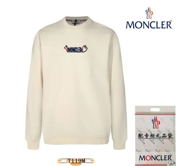 Moncler Logo-Embroidered Black Crewneck Sweatshirt - 11