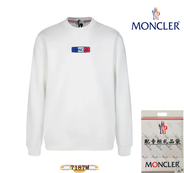 Moncler Logo-Embroidered Black Crewneck Sweatshirt - 13