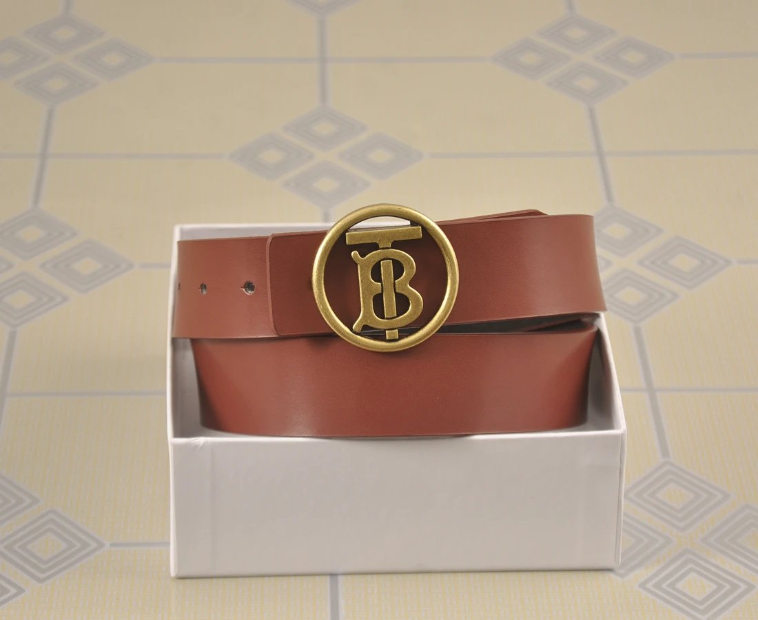 Burberry Belts Engraved monogram buckle — 34