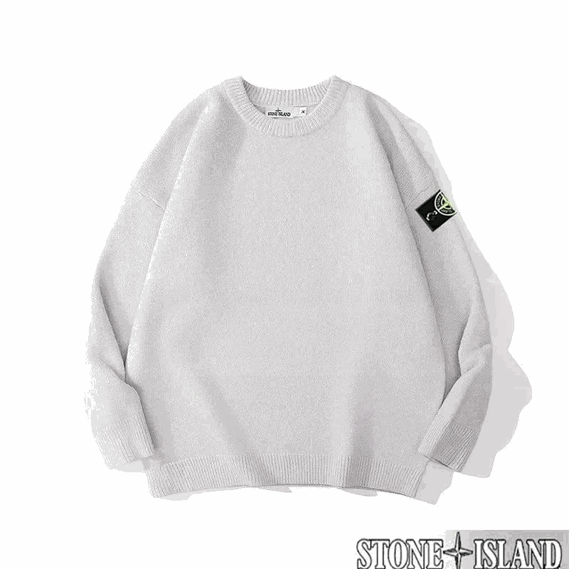 Stone Island Grey Round Neck Sweater