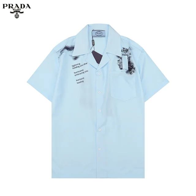 Prada Shirts Short-Sleeve Printed Button-Up Shirt product detail image 6
