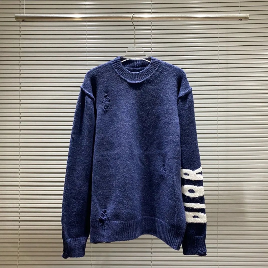 Design Striped Knit Sweater Black - 13
