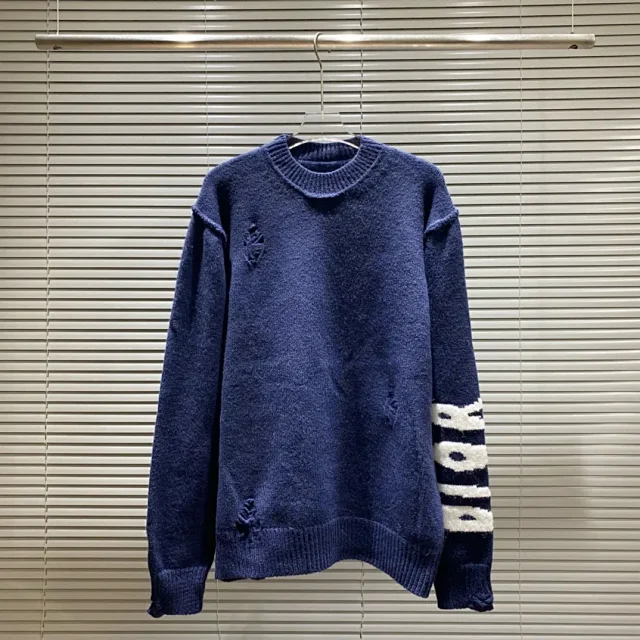 Dior Knitwear Logo knit sweater with striped cuffs product detail image 13