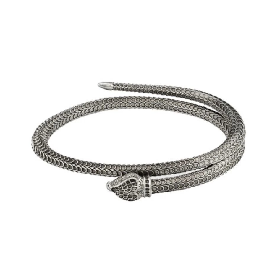 Gucci GG Marmont Silver-Plated Engraved Bangle Bracelet - 11