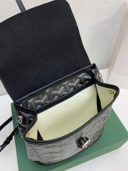 Goyard Saint-Louis Mini Backpack Brown and Black Canvas - 13