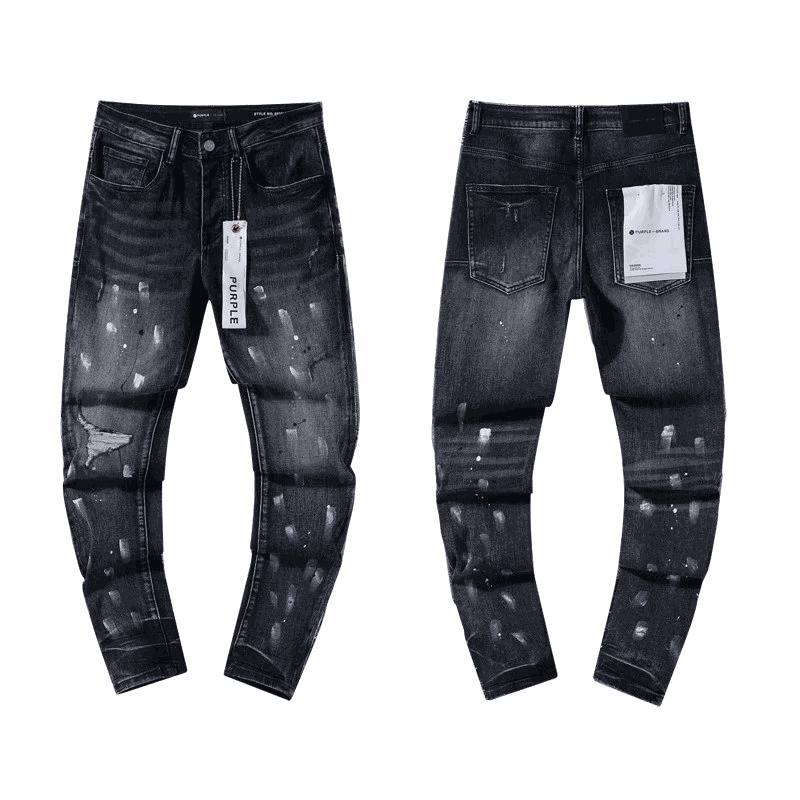 Printed lace-up ripped knit jeans