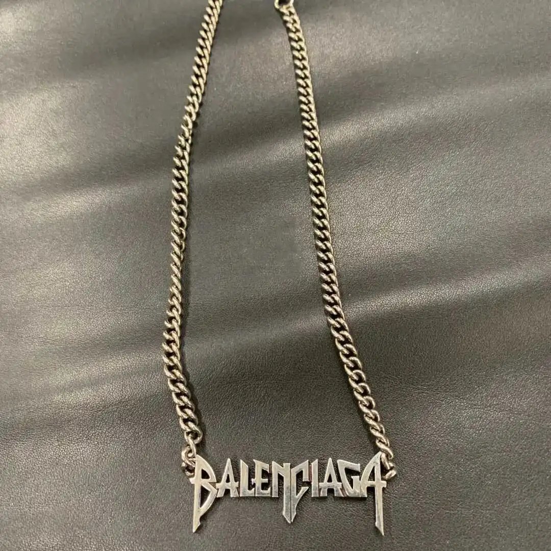 Gold Chain and Crystal Double-Strand Necklace with Letter B Pendant - 12