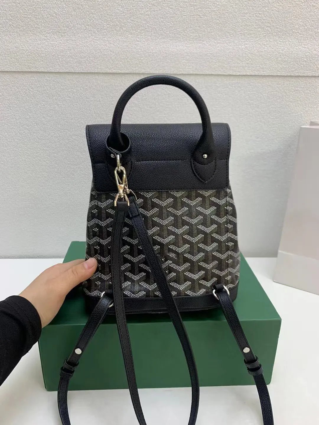 Goyard Saint-Louis Mini Backpack Brown and Black Canvas - 12