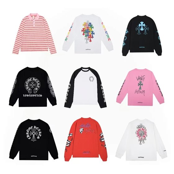 24SS New CH Croc Cross Horseshoe Sanskrit Print Long Sleeve Unisex