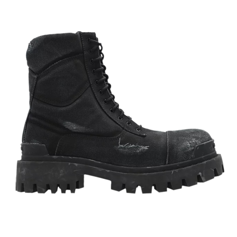 巴黎 Combat Strike Boot 'Black Distressed Canvas' www.yupooz.com - 2104022