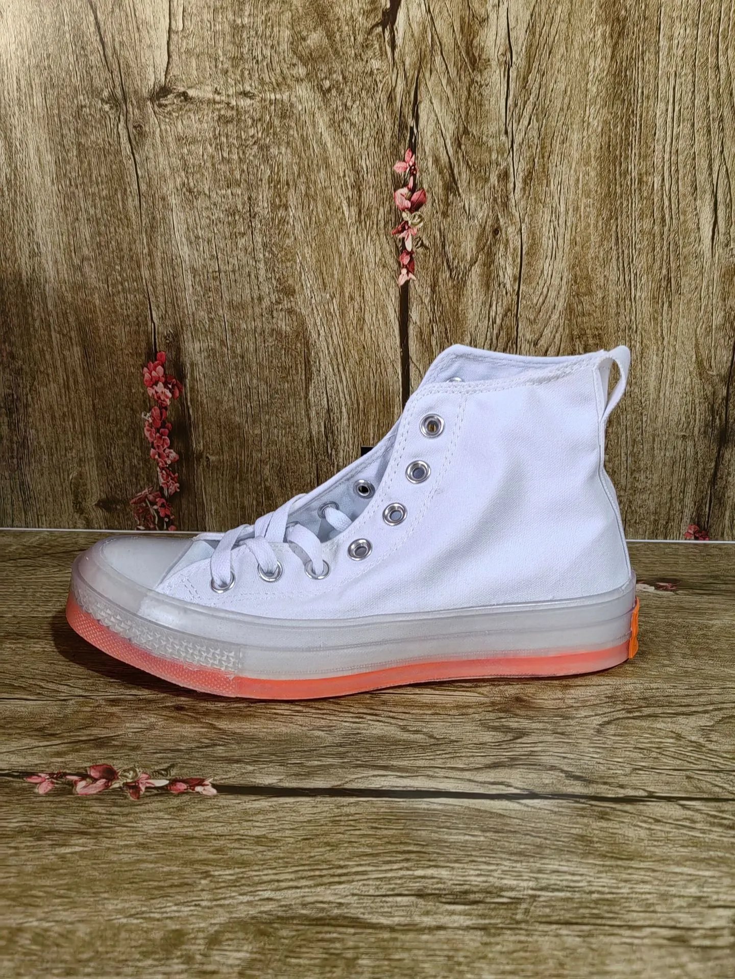 White Orange High Top - Recommend sizing down