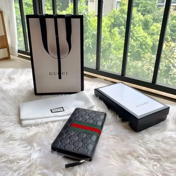Gucci GG Marmont Bee Motif Long Wallet Beige Canvas - 9