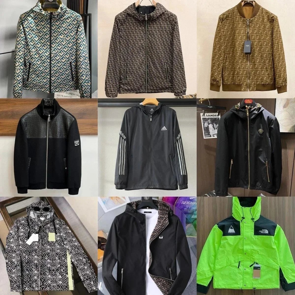 Fendi FF Monogram Hooded Windbreaker Jacket Multicolor Outerwear - 2